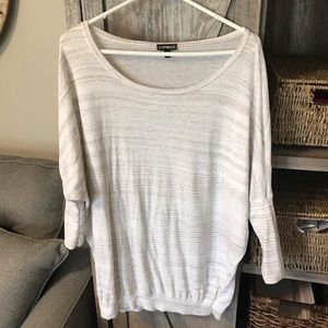 Express Cream & Beige Dolman Style Light Sweater